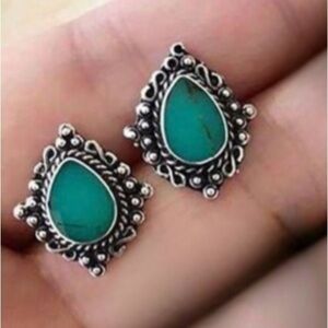 Turquoise Teardrop Earrings - A1